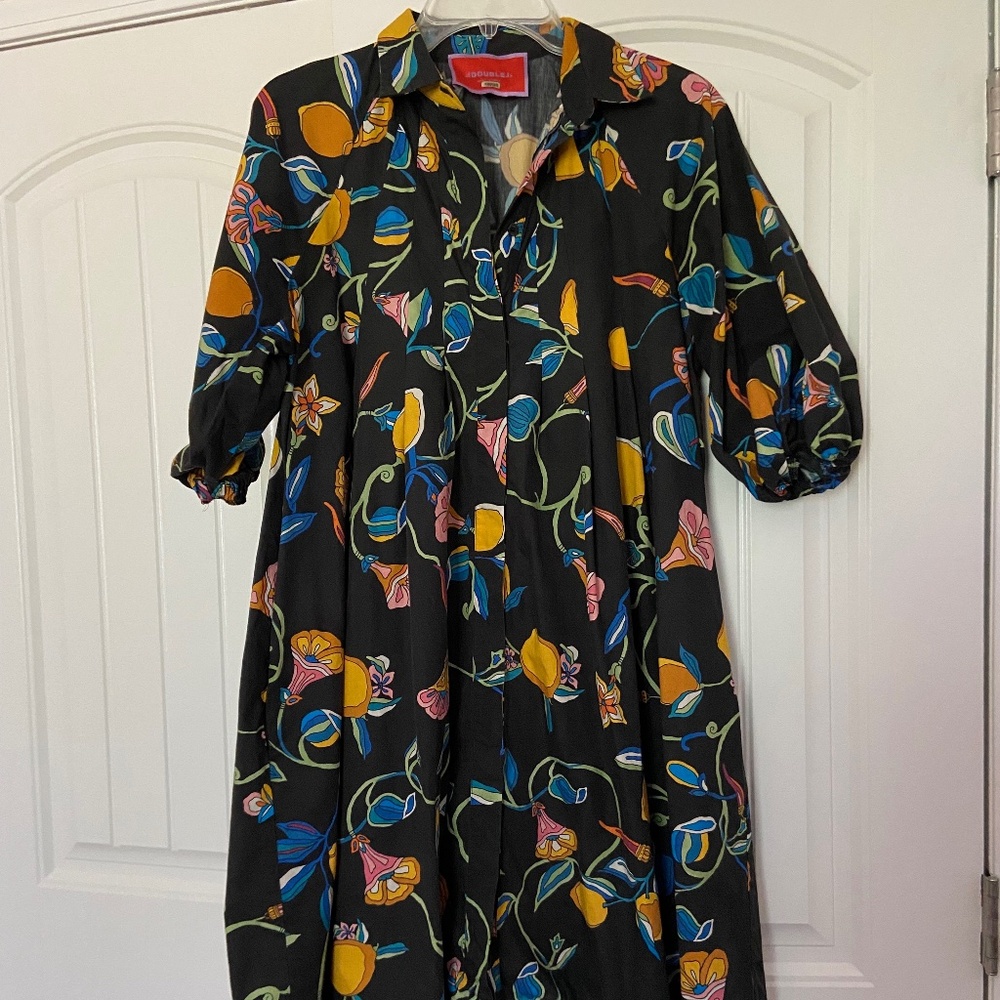 La Double J Floral, 100% Cotton, Short-Sleeve, Button-Down Dress
